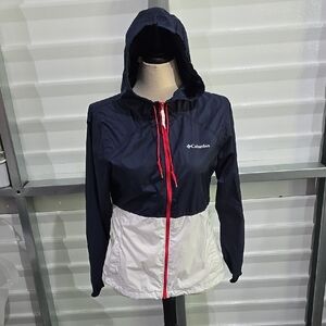 Columbia Women's Navy and White Hooded Jacket‎